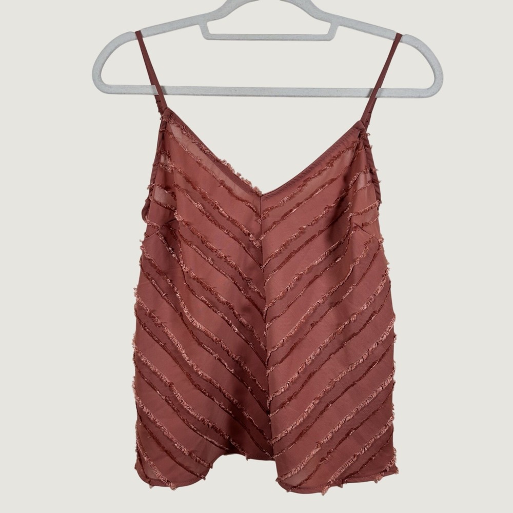 Intimately Free People Fade Away Cami Women's XS Terracotta Chevron Textured NWT